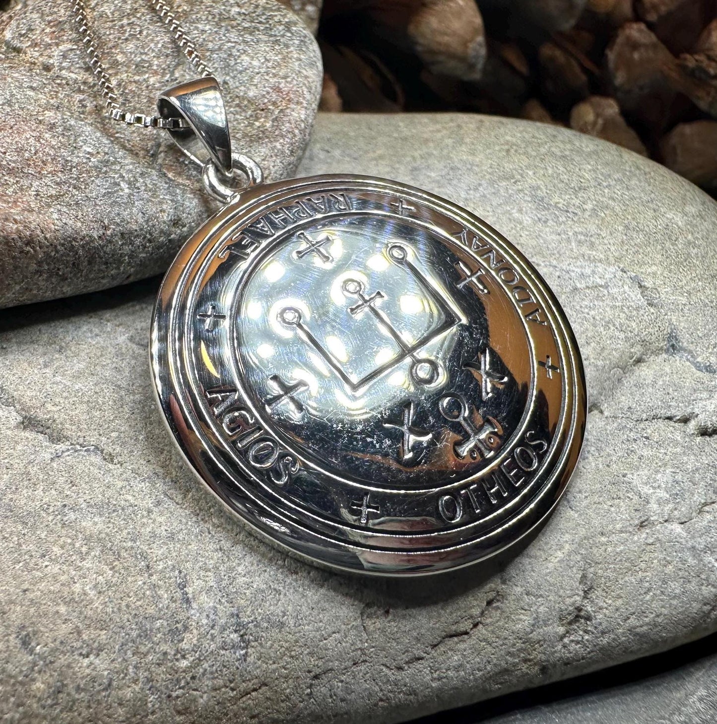 Archangel Raphael Sigil Pendant in Sterling Silver