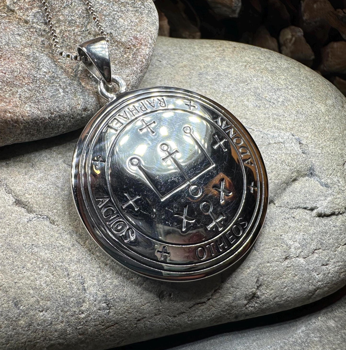 Archangel Raphael Sigil Pendant in Sterling Silver