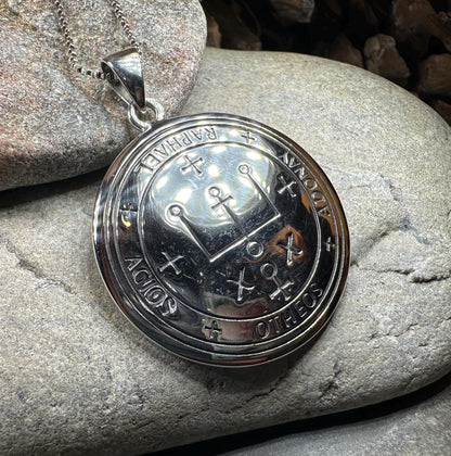 Archangel Raphael Sigil Pendant in Sterling Silver