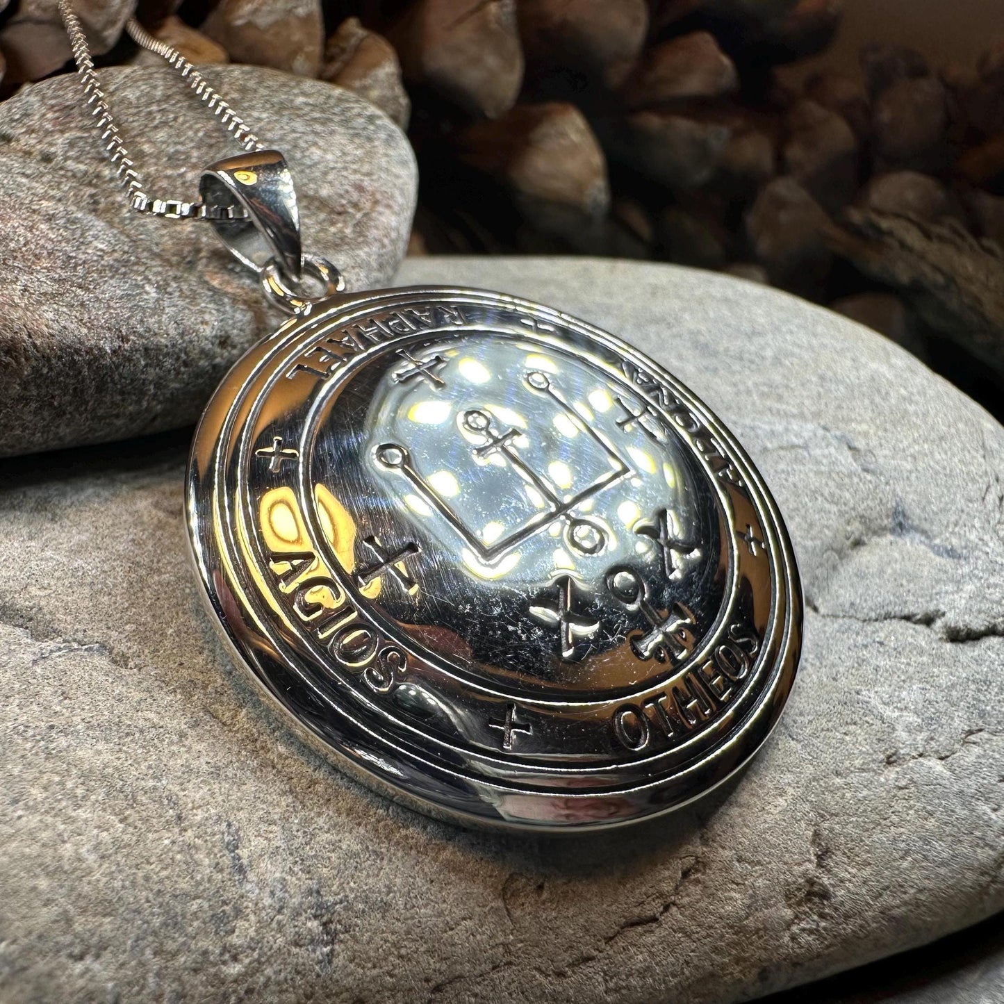 Archangel Raphael Sigil Pendant in Sterling Silver