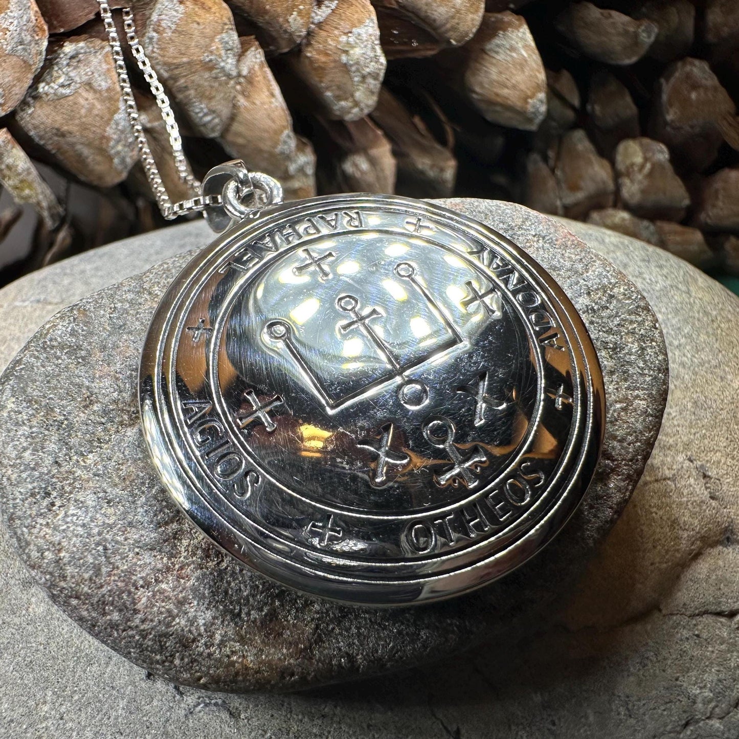 Archangel Raphael Sigil Pendant in Sterling Silver