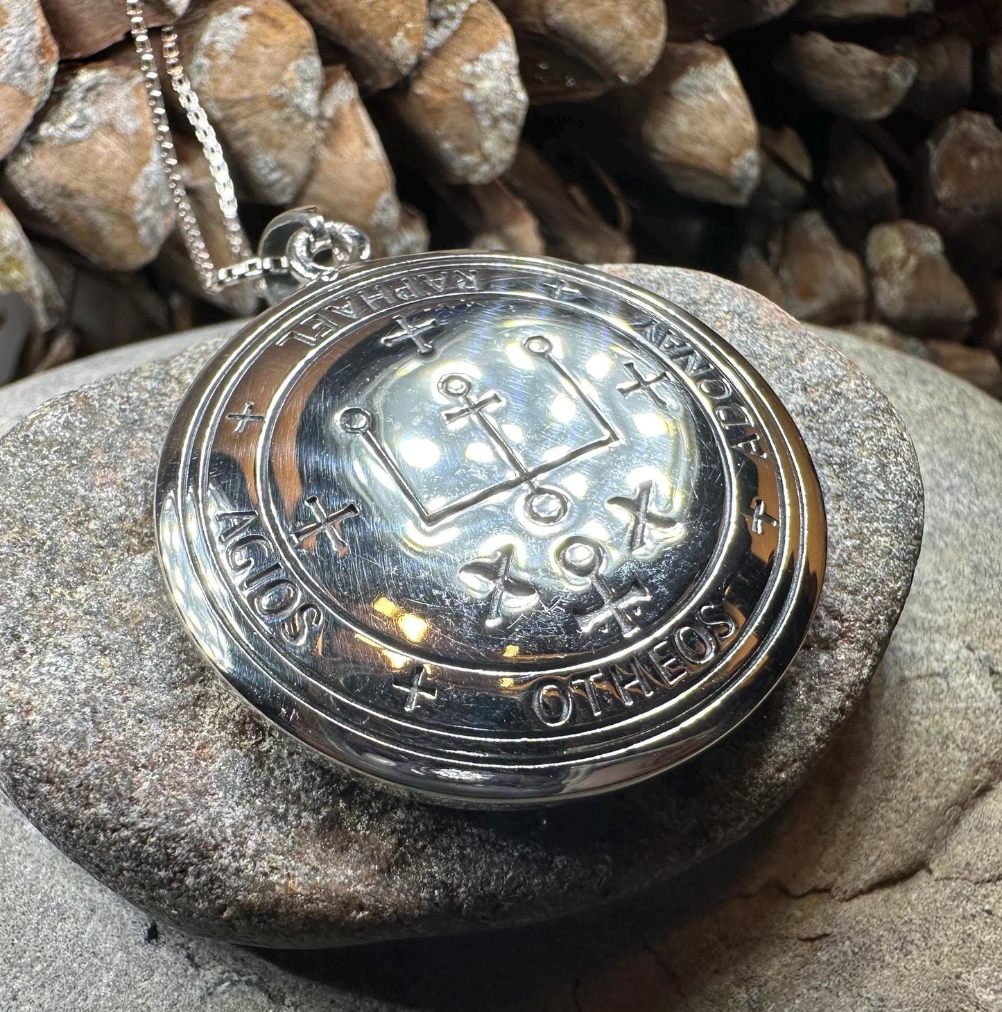 Archangel Raphael Sigil Pendant in Sterling Silver