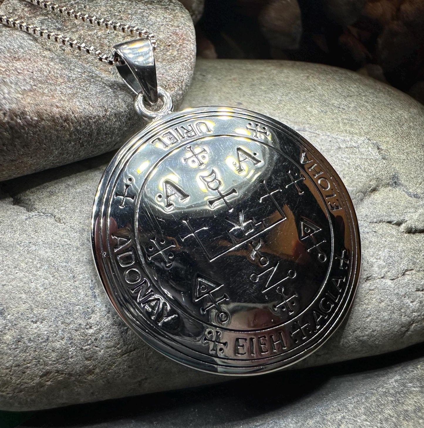 Large Archangel Uriel Sigil Pendant in Sterling Silver