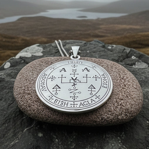 Large Archangel Uriel Sigil Pendant in Sterling Silver