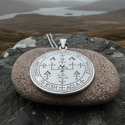 Large Archangel Uriel Sigil Pendant in Sterling Silver