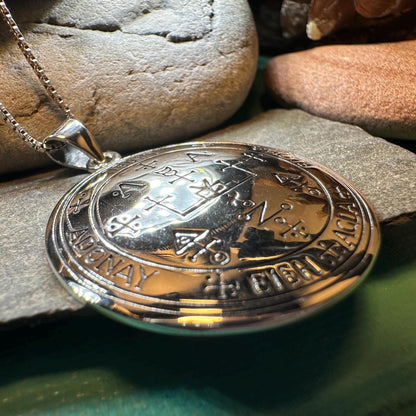 Large Archangel Uriel Sigil Pendant in Sterling Silver