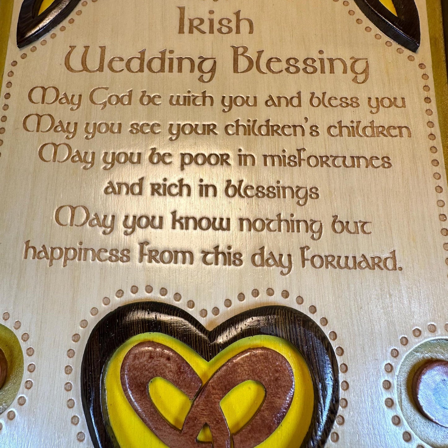 Wooden Irish Wedding Blessing - May you see your children's children - Wall Art