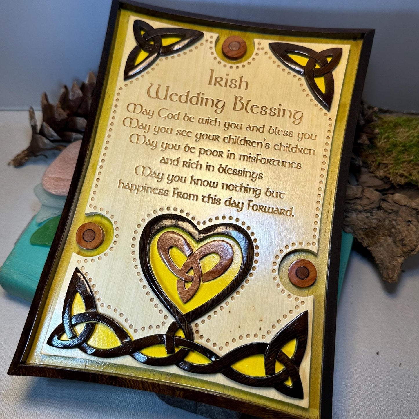 Wooden Irish Wedding Blessing - May you see your children's children - Wall Art