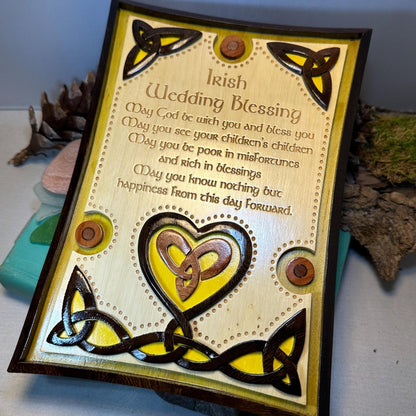 Wooden Irish Wedding Blessing - May you see your children's children - Wall Art