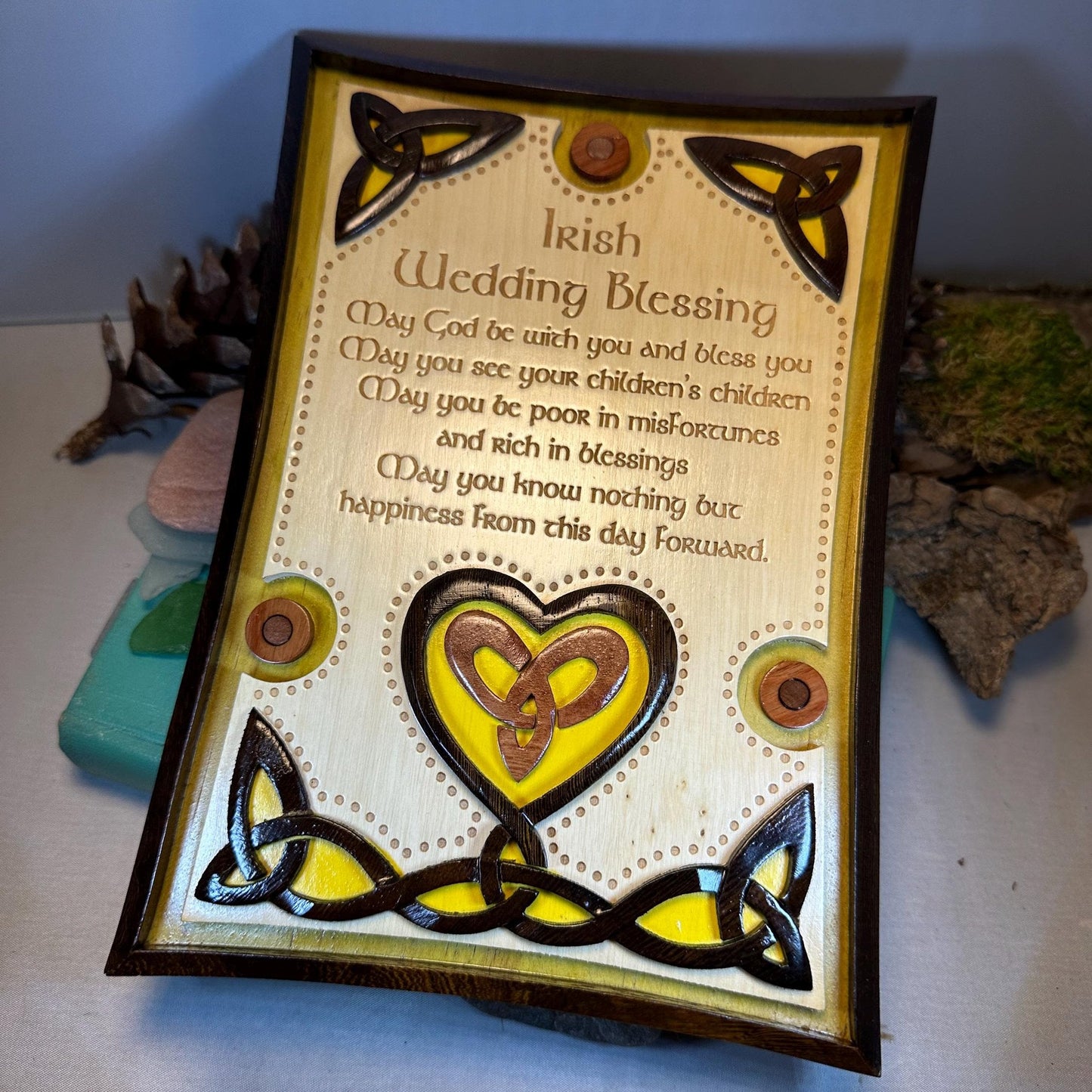 Wooden Irish Wedding Blessing - May you see your children's children - Wall Art