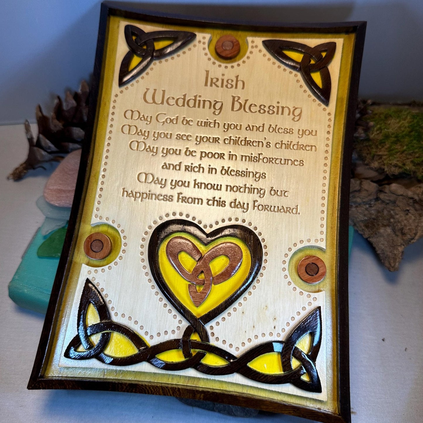 Wooden Irish Wedding Blessing - May you see your children's children - Wall Art