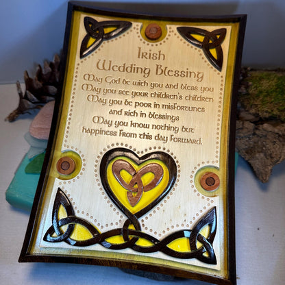 Wooden Irish Wedding Blessing - May you see your children's children - Wall Art