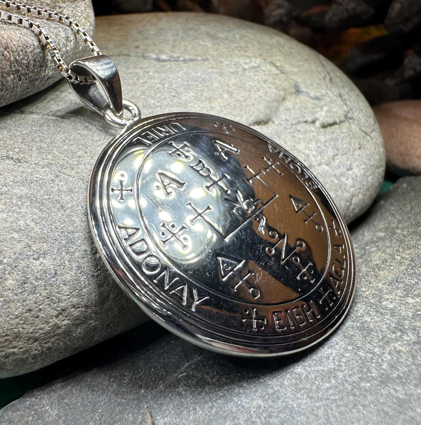 Large Archangel Uriel Sigil Pendant in Sterling Silver