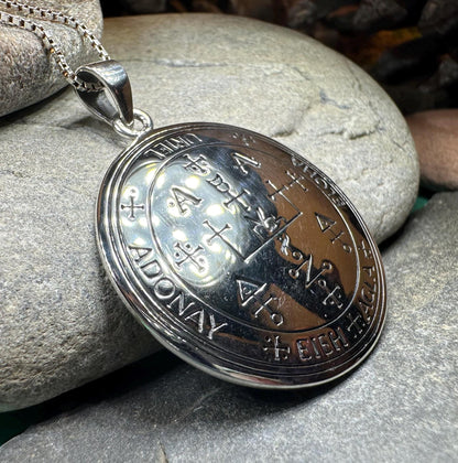 Large Archangel Uriel Sigil Pendant in Sterling Silver