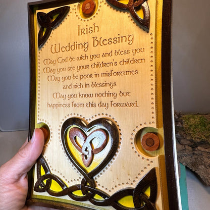 Wooden Irish Wedding Blessing - May you see your children's children - Wall Art