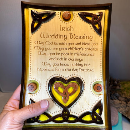Wooden Irish Wedding Blessing - May you see your children's children - Wall Art
