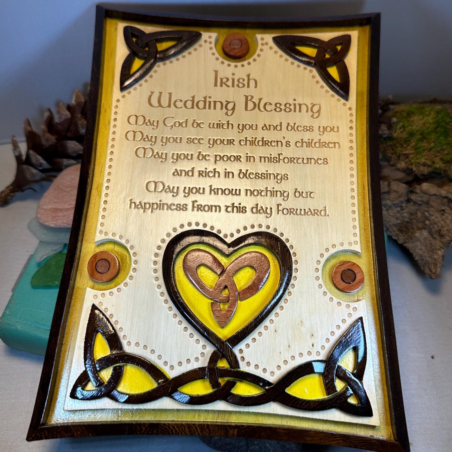 Wooden Irish Wedding Blessing - May you see your children's children - Wall Art