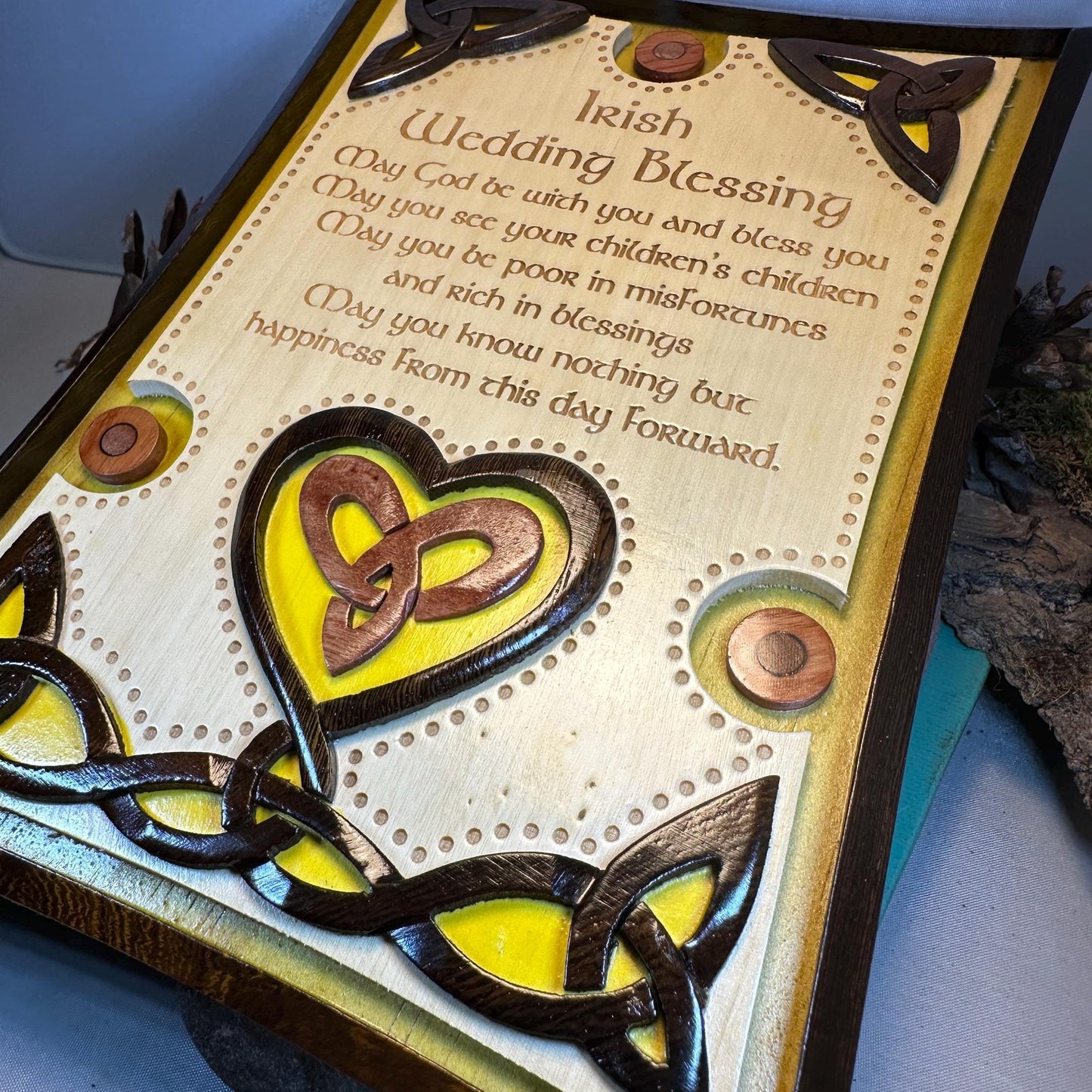 Wooden Irish Wedding Blessing - May you see your children's children - Wall Art