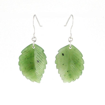 Jade Leaf Earrings, 25 mm