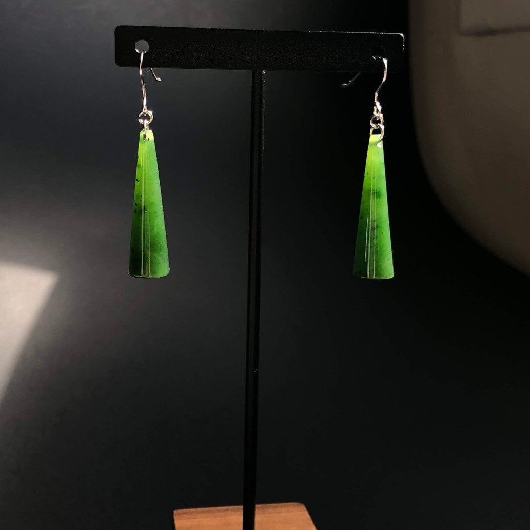 Solid Jade Cone Earrings, 2406