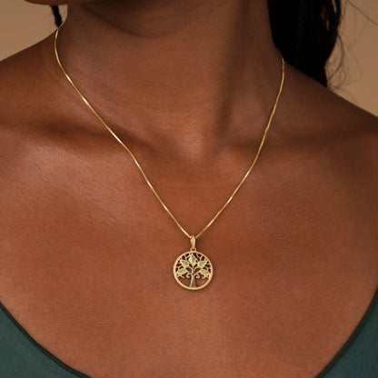 Essence of Growth Jade Tree of Life Necklace