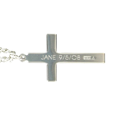 Sterling Silver Cross Necklace — Memorial Gift | Personalized Engraving | Remembrance Keepsake | In Loving Memory