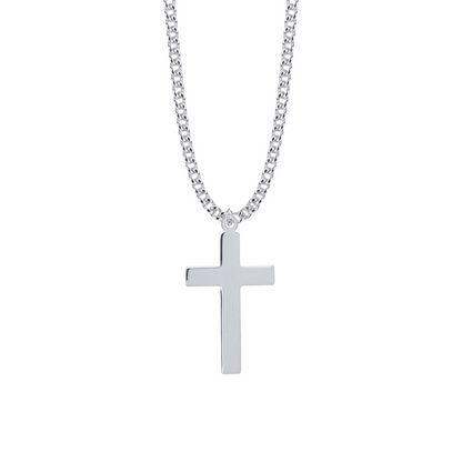 Sterling Silver Cross Necklace — Baptism, First Communion & Confirmation Gift | Personalized Engraving | Keepsake Faith Gift