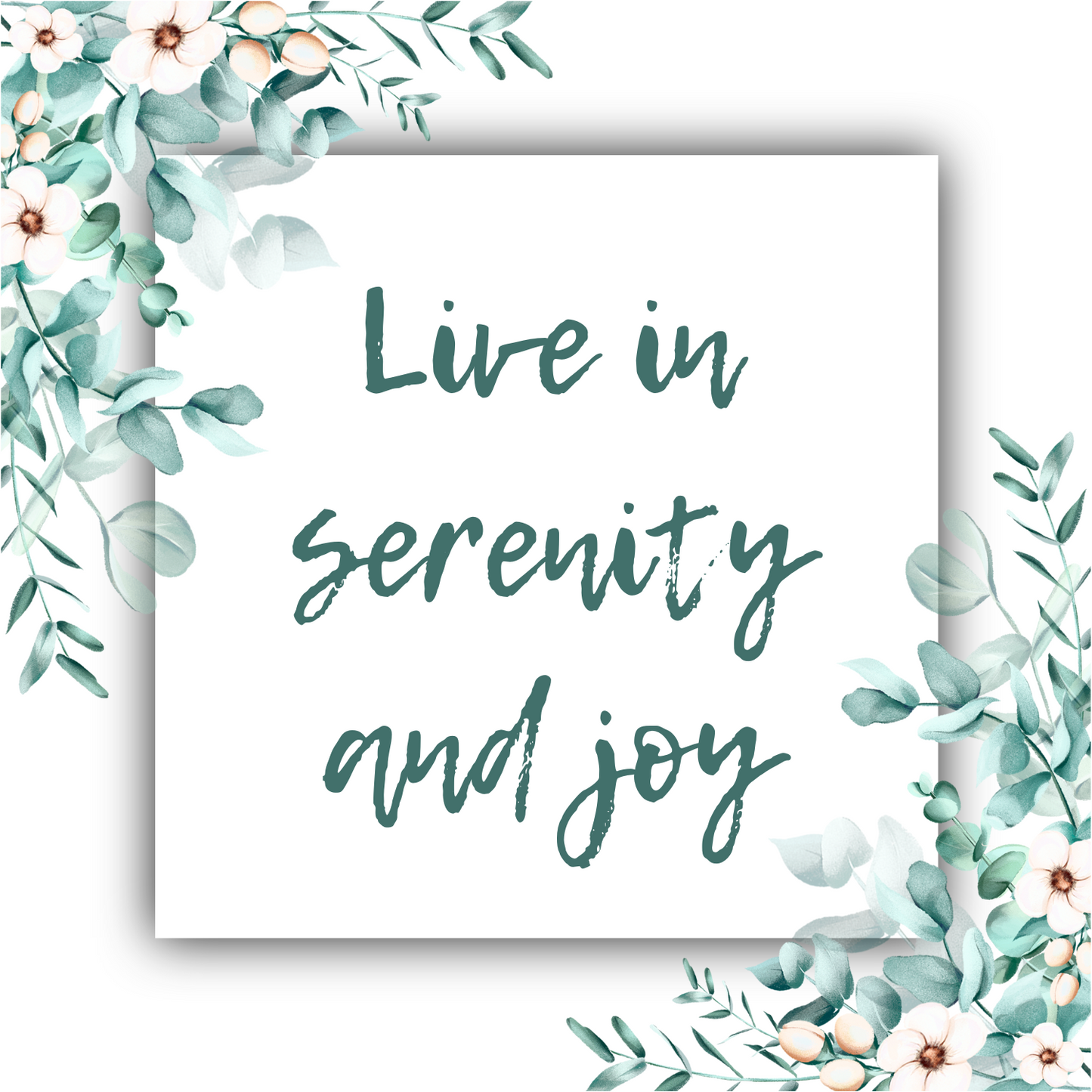 Live in Serenity and Joy (with Om Symbol) - Teardrop Mobius Necklace