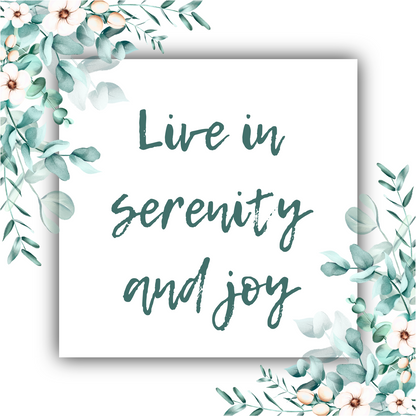 Live in Serenity and Joy (with Om Symbol) - Teardrop Mobius Necklace