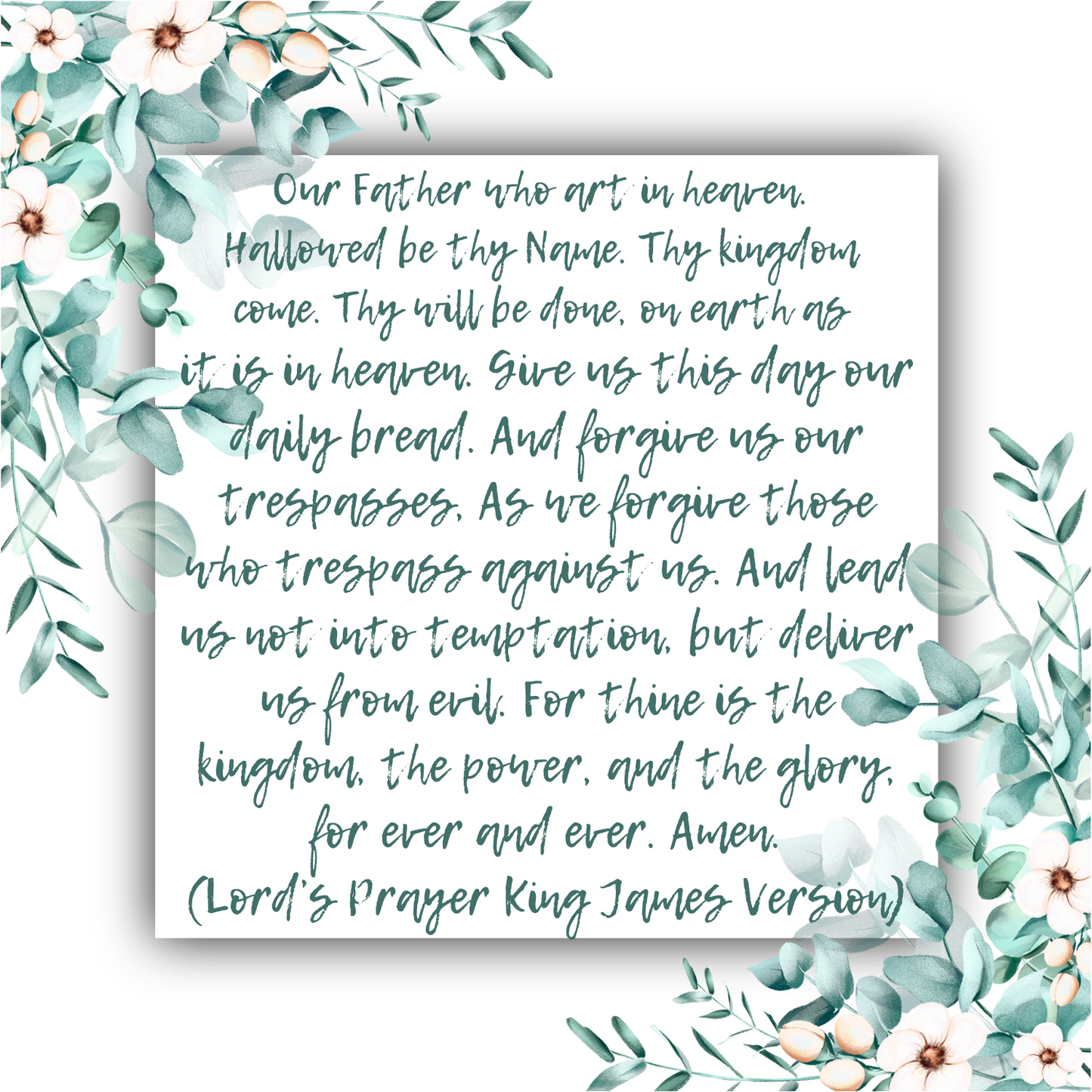 Lord's Prayer King James Version (The Our Father)  - Mobius Bracelet