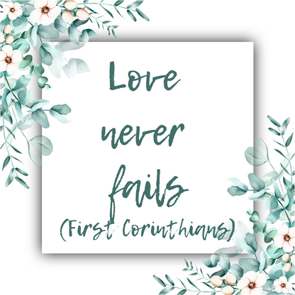 Love Never Fails (First Corinthians) - Heart Necklace