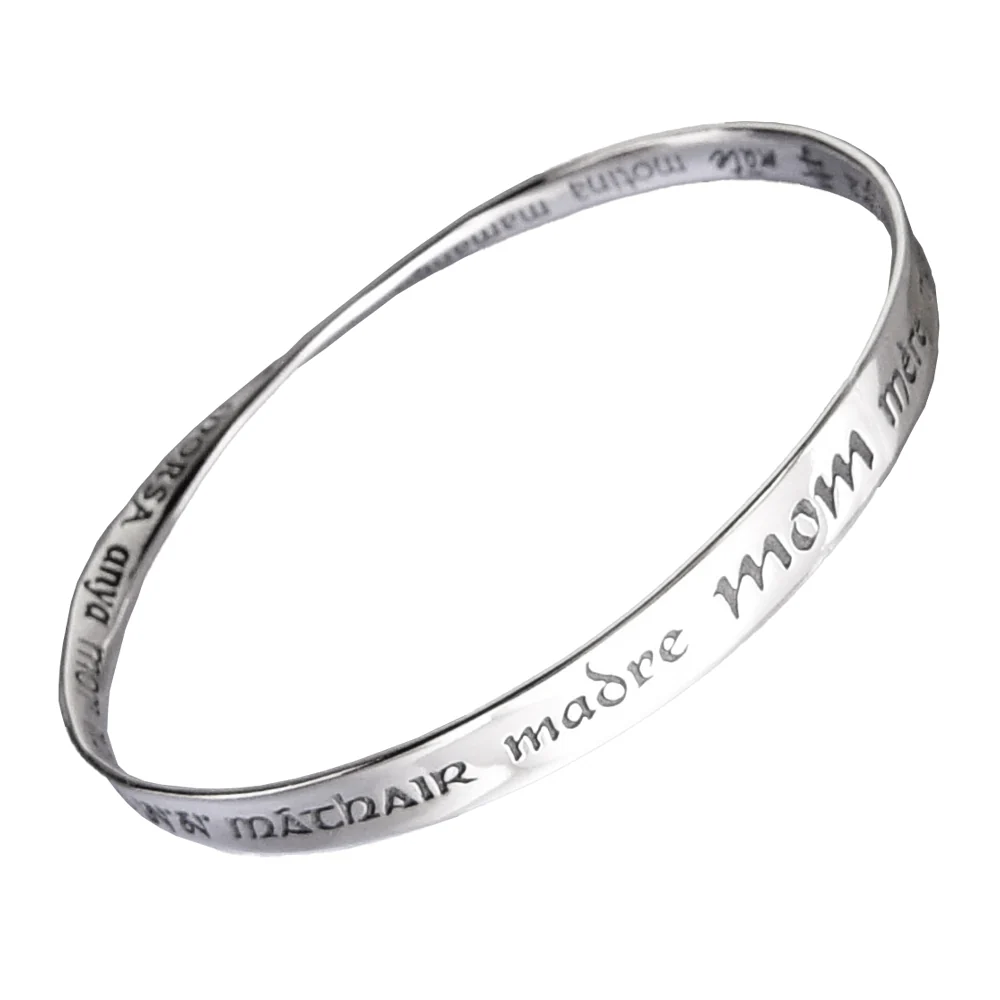 Mom in Thirty-Two Languages Mobius Bracelet
