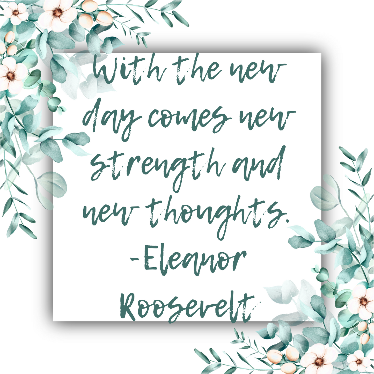With the New Day Comes New Strength and New Thoughts (Eleanor Roosevelt)  - Mobius Necklace