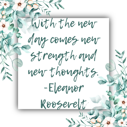 With the New Day Comes New Strength and New Thoughts (Eleanor Roosevelt)  - Mobius Necklace