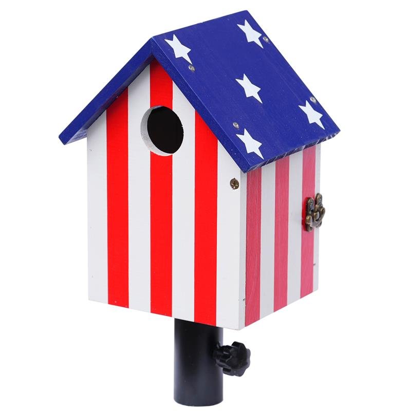 Outdoor Bluebird House with Baby Steps – Durable Pine, T-Post Mountable Adaptor Included