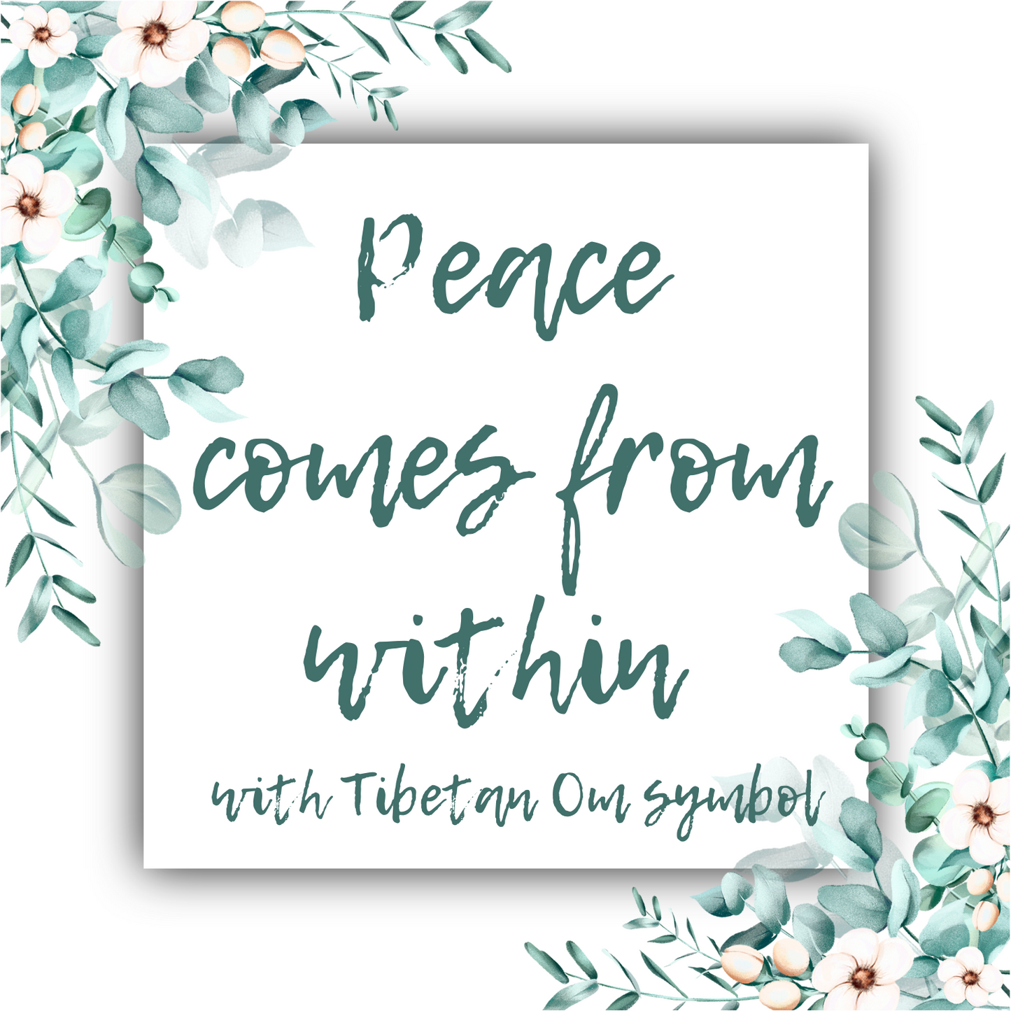 Peace Comes from Within (with Tibetan OM Symbol) - Mobius Necklace