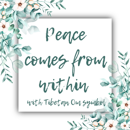 Peace Comes from Within (with Tibetan OM Symbol) - Mobius Necklace