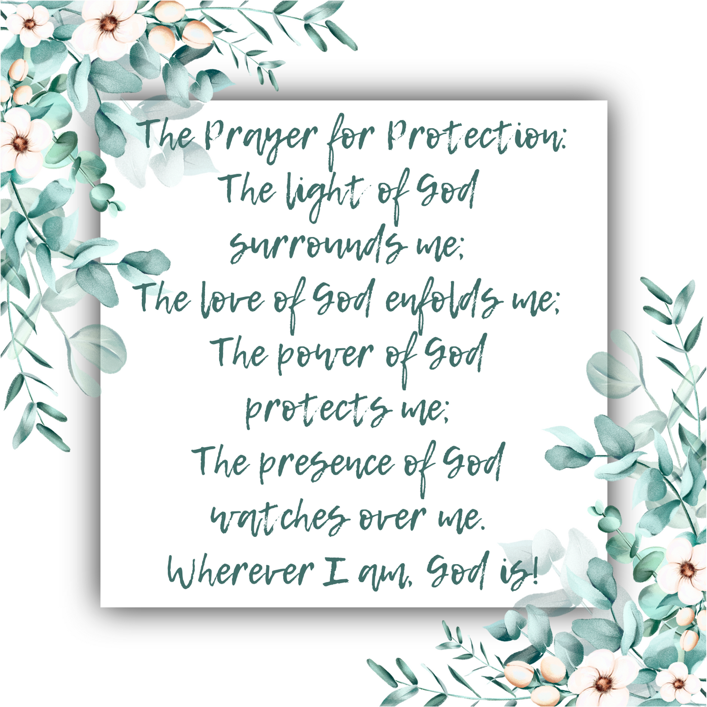 Prayer for Protection - The Light of God Surrounds Me - Mobius Bracelet
