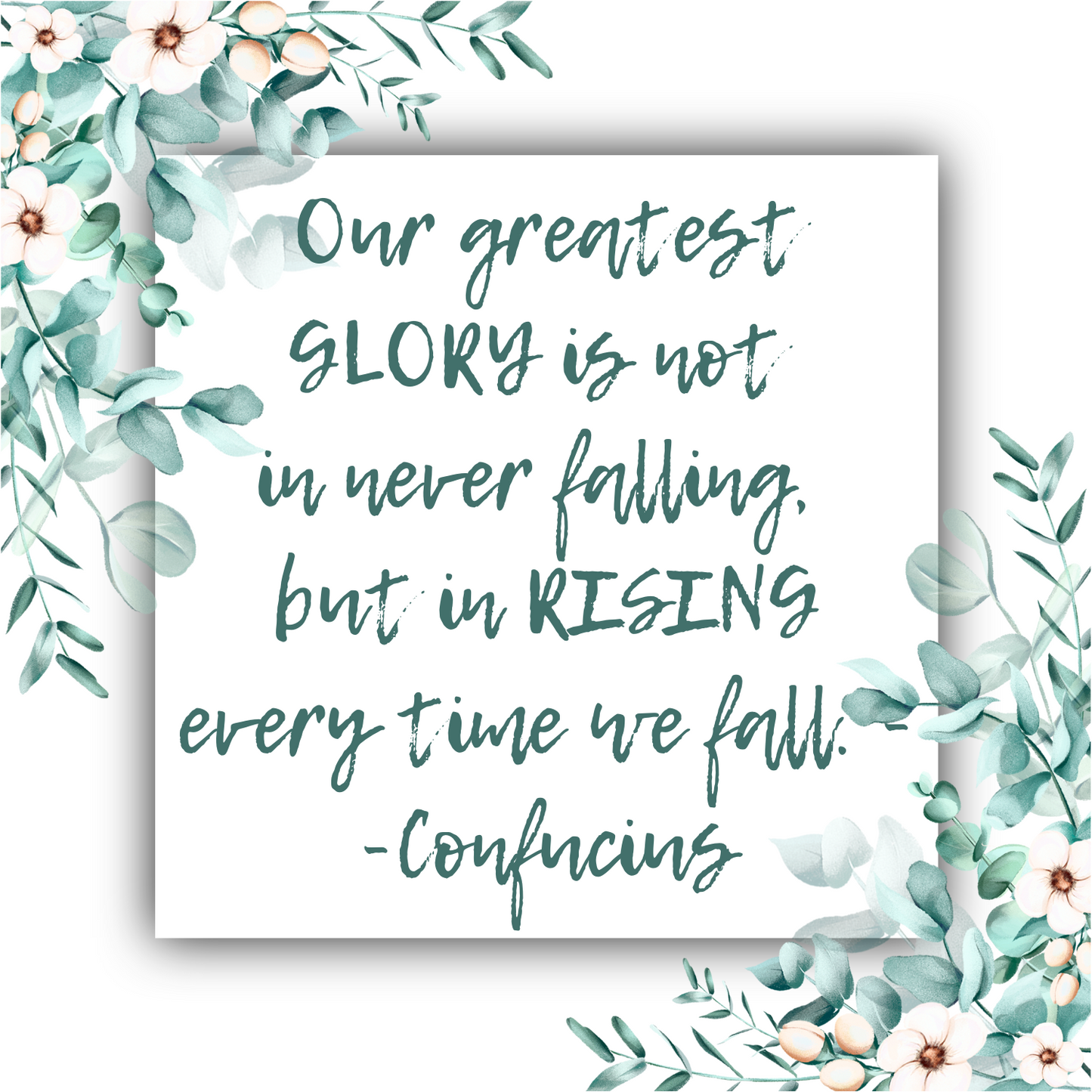 Our Greatest Glory Is Rising Every Time We Fall (Confucius) - Mobius Necklace