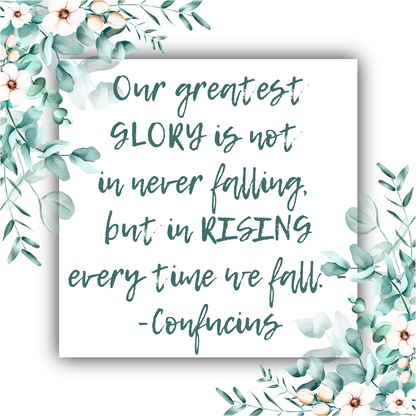 Our Greatest Glory Is Rising Every Time We Fall (Confucius) - Mobius Necklace