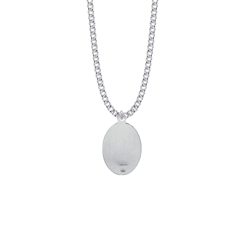 Saint Peregrine Sterling Silver Oval Saints Medal - Patron Saint of Those Suffering Cancer and Life Threatening Illnesses