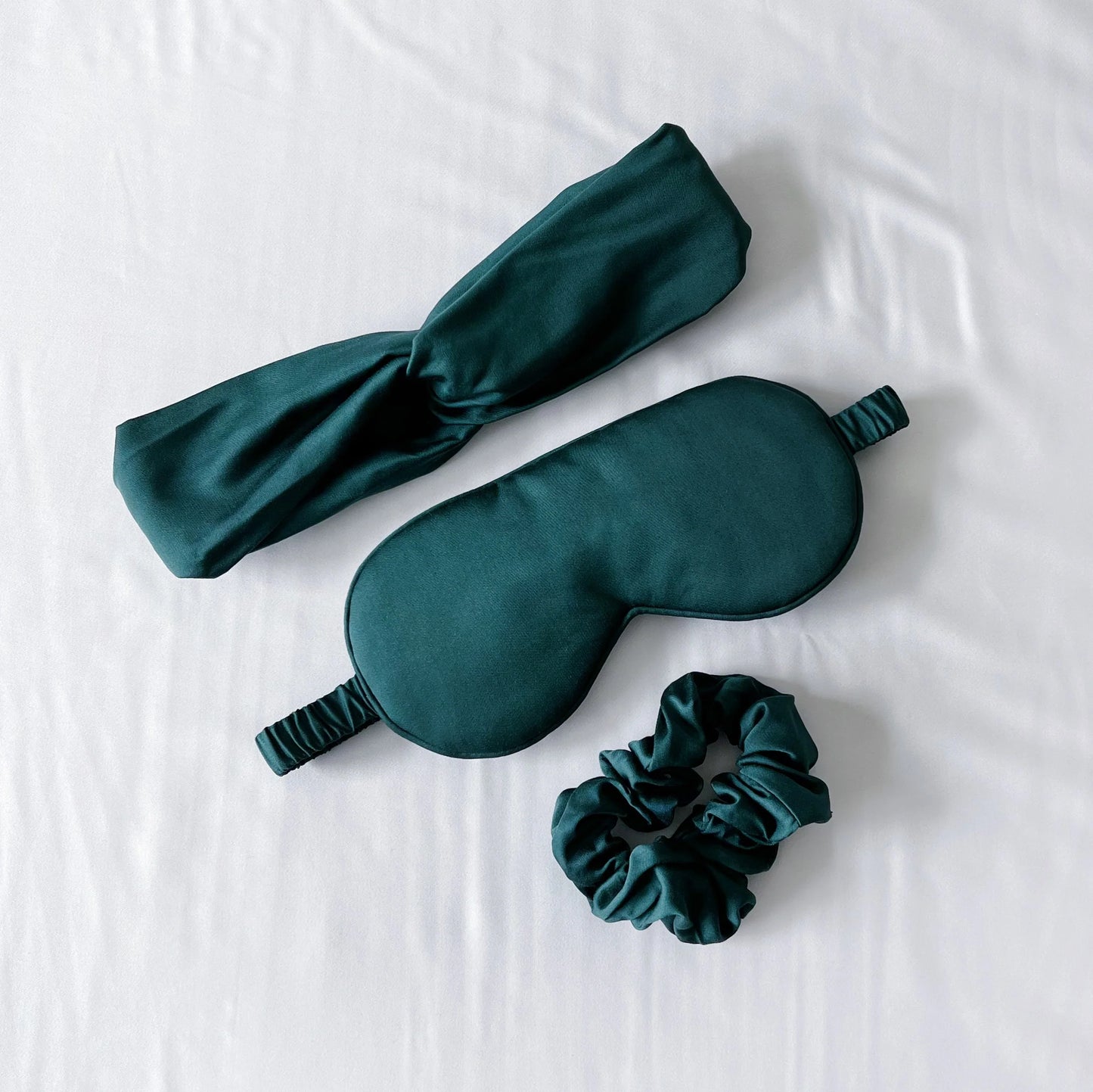 Self Care Bamboo Sleep Bundle - Eye Mask, Hair Band and Scrunchie