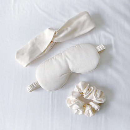 Self Care Bamboo Sleep Bundle - Eye Mask, Hair Band and Scrunchie