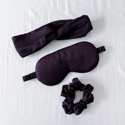Self Care Bamboo Sleep Bundle - Eye Mask, Hair Band and Scrunchie