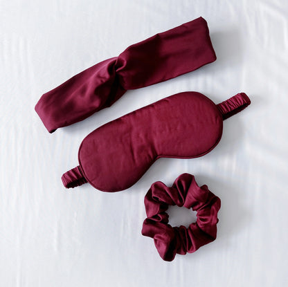 Self Care Bamboo Sleep Bundle - Eye Mask, Hair Band and Scrunchie