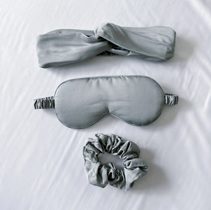 Self Care Bamboo Sleep Bundle - Eye Mask, Hair Band and Scrunchie