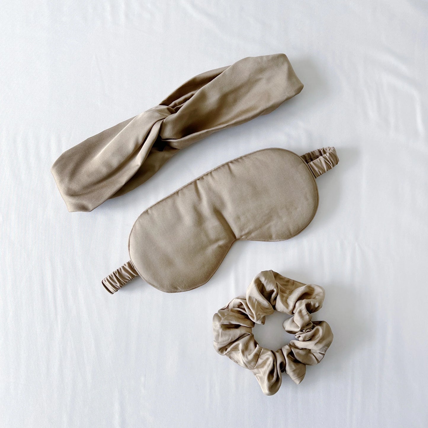Self Care Bamboo Sleep Bundle - Eye Mask, Hair Band and Scrunchie