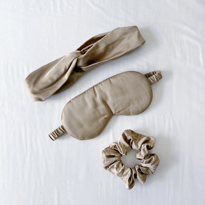 Self Care Bamboo Sleep Bundle - Eye Mask, Hair Band and Scrunchie