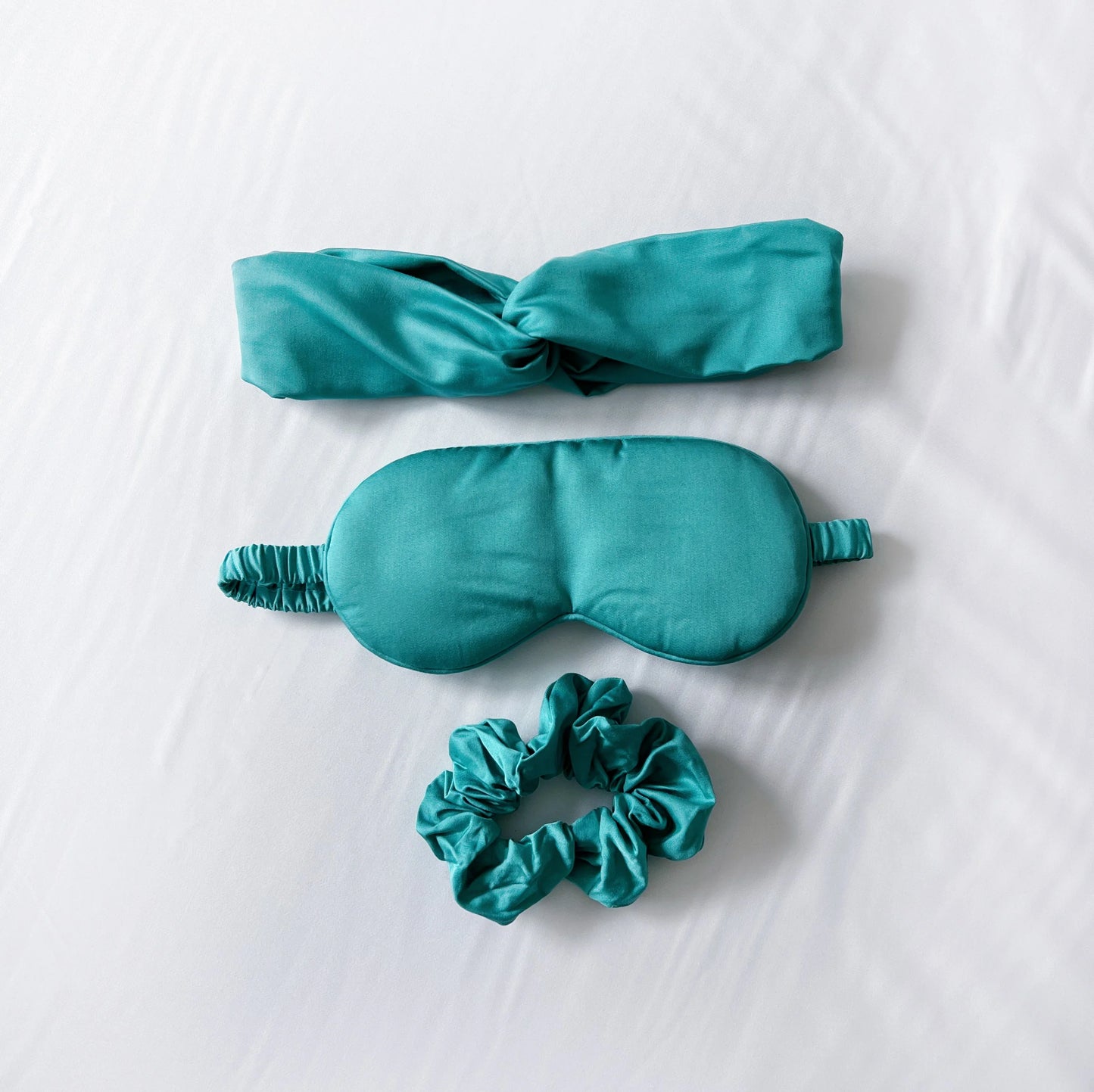 Self Care Bamboo Sleep Bundle - Eye Mask, Hair Band and Scrunchie