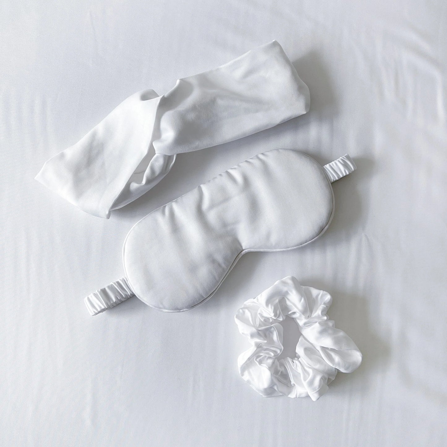 Self Care Bamboo Sleep Bundle - Eye Mask, Hair Band and Scrunchie
